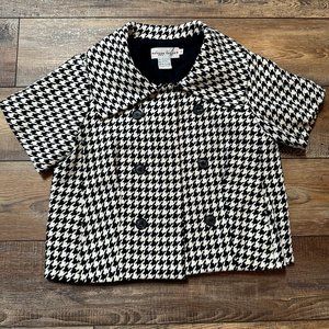 Dizzy Lizzie, White and Black, Women's Cropped Jacket, Size M